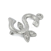 Brass Crystal Rhinestone Letter Links Connector Charms KK-S395-06P-S-2