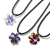 Waxed Cord Necklaces NJEW-P310-03P-1