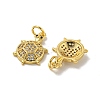 Brass Micro Pave Cubic Zirconia Pendants KK-N254-129A-G-2
