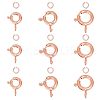 925 Sterling Silver Spring Ring Clasps with Open Jump Rings STER-GO0001-04RG-1