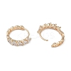 Glass Leaf Hoop Earrings EJEW-L292-008G-2