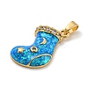 Christmas Brass Micro Pave Cubic Zirconia Pendants KK-H468-02C-02G-2