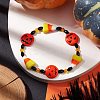 Halloween Dyed Synthetic Turquoise & Glass Beaded Stretch Bracelets BJEW-JB10602-2