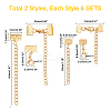 12 Sets 2 Style 304 Stainless Steel Chain Extender STAS-UN0030-42-4