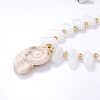 Summer Beach Resin Conch Shaped Pendant CCB Plastic Beaded Necklaces with Alloy End Chains LS-NJEW-D336-03B-G-3