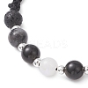 Natural White Moonstone & Lava Rock & Obsidian & Larvikite Round Beads Braided Bead Bracelets for Women BJEW-JB12917-03-3