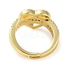Rack Plating Brass Micro Pave Cubic Zirconia Open Cuff Rings RJEW-K266-08A-G-3