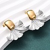 304 Stainless Steel Two Tone Stud Earrings for Women LS-EJEW-A136-01C-GP-1