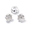925 Sterling Silver Pave Clear Cubic Zirconia 3D Flower Charms STER-D302-12S-1
