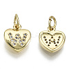 Brass Micro Pave Clear Cubic Zirconia Charms KK-N227-34W-NF-1