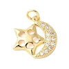 Brass Micro Pave Cubic Zirconia Pendants KK-D357-06A-G-1