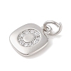 Rack Plating Brass Micro Pave CLear Cubic Zirconia Charms KK-E110-14P-O-2