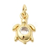 Brass Pave Clear Cubic Zirconia Pendants KK-G554-08D-G-1