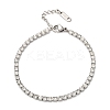 304 Stainless Steel Rhinestone Cup Chain Bracelets for Women BJEW-G753-01P-03-4