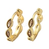 Brass Micro Pave Cubic Zirconia Huggie Hoop Earrings EJEW-K083-34G-B-3