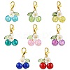 8Pcs 8 Colors Cherry Glass Pendant Decorations HJEW-JM02716-2
