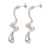 Teardrop 304 Stainless Steel Stud Earrings for Women EJEW-K278-23P-1