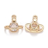 Rack Plating Brass Micro Pave Clear Cubic Zirconia Charms KK-E267-11LG-2