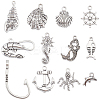 72Pcs 12 Styles Tibetan Style Alloy Charms FIND-SC0007-72-1