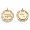 Brass Micro Pave Clear Cubic Zirconia Pendants KK-R126-020-NF-1