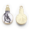 Printed Alloy Enamel Pendants ENAM-N056-178-11-1
