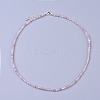 Natural Rose Quartz Beaded Necklaces NJEW-K114-A-A01-1