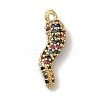 Rack Plating Brass Micro Pave Cubic Zirconia Pendant KK-A229-03C-G-1