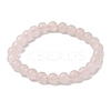 Natural Pink Mangano Calcite Beads Stretch Bracelet for Women BJEW-JB06715-1