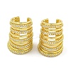 Brass Micro Pave Cubic Zirconia Cuff Earrings EJEW-C104-040G-1