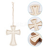 15Pcs 3 Styles Unfinished Wood Cross Pendants WOOD-AR0001-31-4