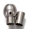 Tarnish Resistant 304 Stainless Steel Magnetic Clasps with Glue-in Ends STAS-L254-001B-P-2