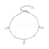 3Pcs 3 Styles 304 Stainless Steel Cross Link Chain Anklets AJEW-AN00739-4