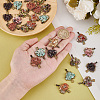 32Pcs 8 Styles Natural & Synthetic Mixed Gemstone Chip Pendants PALLOY-AB00252-3