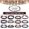 13Pcs 5 Styles PU Imitation Leather Braided Bracelets for Women Men BJEW-CL0001-22-2