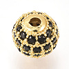 Brass Micro Pave Cubic Zirconia Beads ZIRC-Q013-8mm-143G-3