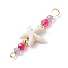 4Pcs 4 Colors Summer Beach Dyed Synthetic Turquoise Connector Charms PALLOY-JF03746-01-5