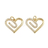 Brass Micro Pave Clear Cubic Zirconia Pendants ZIRC-I367-14G-08-1