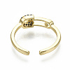 Brass Micro Pave Cubic Zirconia Cuff Rings RJEW-S045-024G-B-NR-4