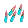 Transparent Resin & Walnut Wood Pendants RESI-M027-12G-3