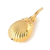 Fine Silver Sterling Silver Hollow Shell Shaped Charms with Jump Rings STER-R013-02G-2