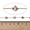 Handmade 304 Stainless Steel Porcelain Beaded Round Link Chains CHS-L032-16G-01-2