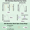 SUNNYCLUE 108Pcs 6 Style 304 Stainless Steel Earring Hooks DIY-SC0021-76-2