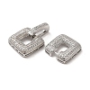 Brass Micro Pave Clear Cubic Zirconia Fold Over Clasps KK-G481-04P-2