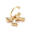 Cubic Zirconia Bowknot Cuff Earrings EJEW-A069-01G-3