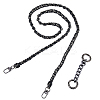 1Pc Black PU Leather Alloy Purse Chains FIND-HS0001-91B-1