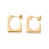 Ion Plating(IP) 304 Stainless Steel Rectangle Stud Earrings EJEW-P198-03G-1