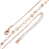 Brass Cable & Flat Sequin Chains Necklaces for Women NJEW-D302-40RG-4
