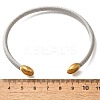 304 Stainless Steel Cuff Bangles BJEW-C091-02A-GP-5