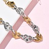 304 Stainless Steel Heart Link Chian Bracelets for Women BJEW-B158-06GP-3