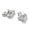 Brass Micro Pave Clear Cubic Zirconia Charms KK-M102-47P-2